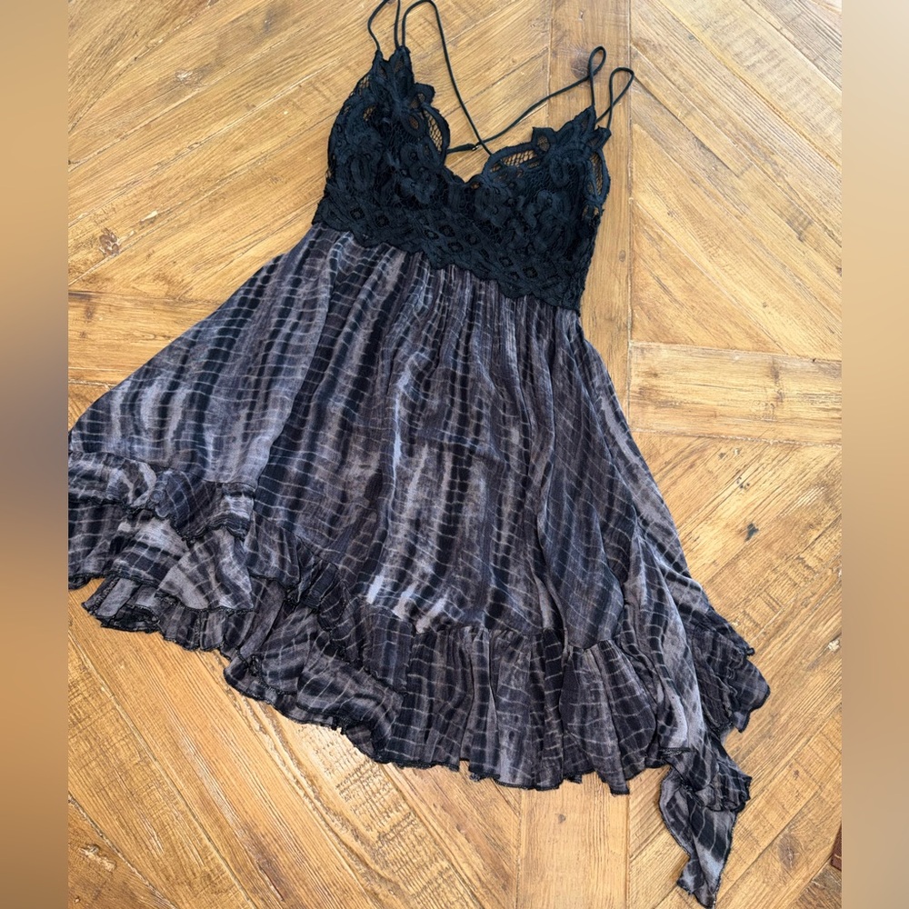 Free People - Adella Lace-Trim Tie-Dye Dress / medium - strappy, boho, lace - Picture 15 of 16